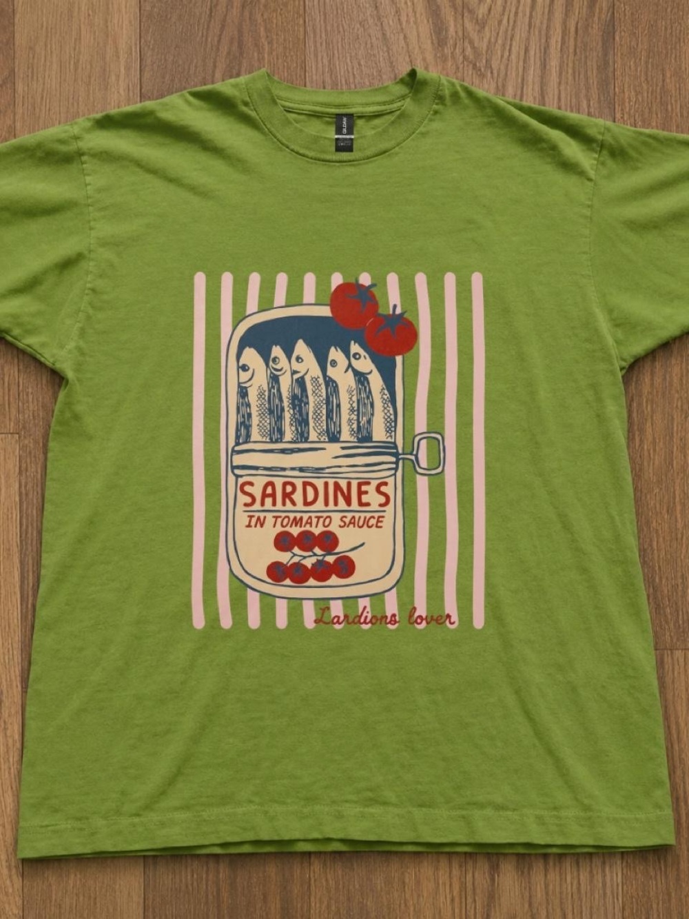 Gildan Lime Green Short-Sleeve Sardines Graphic Tee